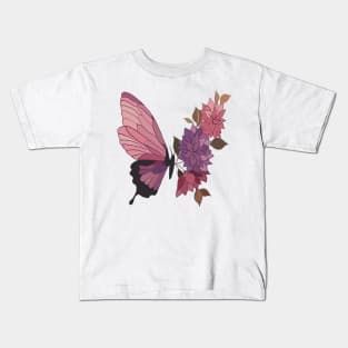 Pink Butterfly Kids T-Shirt